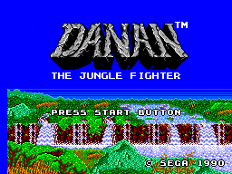 Danan: The Jungle Fighter title screen for Sega Master System